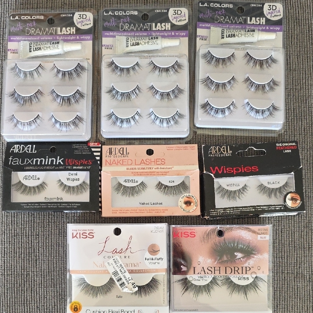 L.A. Colors Drama Lash, Kiss, And Ardell  Eyelash Collection, New, 8 Packs. - Picture 7 of 12